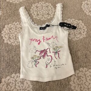 NWT PRINCESS POLLY  Camisole with Pink and White Design